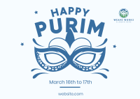 Purim Mask Postcard Image Preview