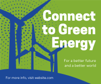 Green Energy Silhouette Facebook Post Design
