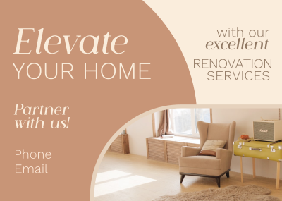 Renovation Elevate Your Space Postcard Image Preview