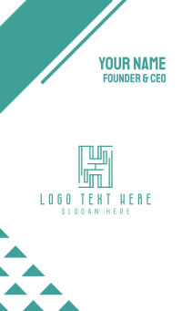 Teal Maze H Business Card Design