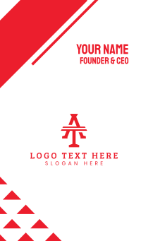 Red Corporate A & T  Business Card Design