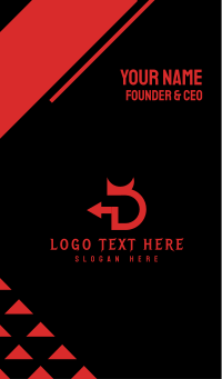 Red Devil Letter D  Business Card Design