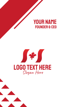 Wavy Canada Flag  Business Card Design