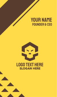 Geometric Lion Face Business Card Design