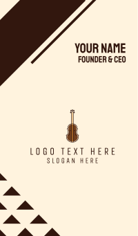 Brown Violin Music Shool Business Card Design