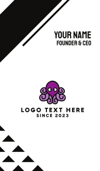 Purple Cute Octopus Business Card Design