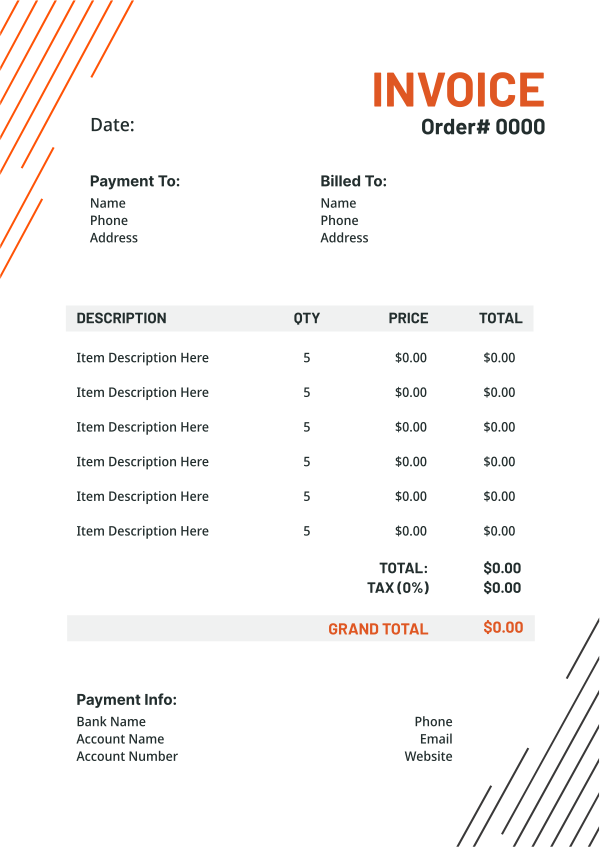 Corporate Strings Invoice Design Image Preview