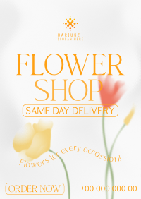 Flower Shop Delivery Poster Design