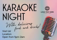 Karaoke Night Bar Postcard Image Preview