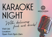 Karaoke Night Bar Postcard Image Preview