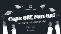 Caps Off Fun On Graduation Party Animation Design