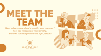 Modern Quirky Meet The Team Facebook Event Cover Design