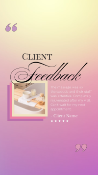 Spa Client Feedback Video Image Preview