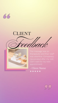 Spa Client Feedback TikTok video Image Preview