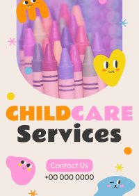 Quirky Faces Childcare Service Flyer Design