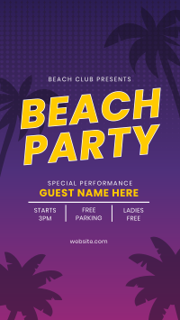 Beach Club Party Instagram story Image Preview