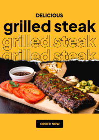 Delicious Grilled Steak Poster Image Preview