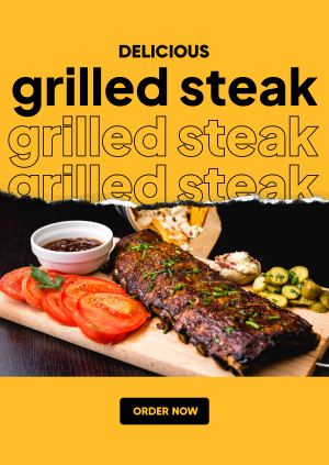 Delicious Grilled Steak Poster Image Preview