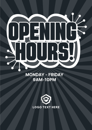 Opening Hours Sticker Flyer Image Preview
