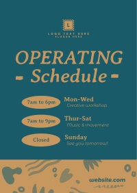 Minimalist Operating Hours Poster Preview