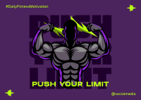 Push Your Limit Fitness Postcard Design