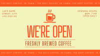 Trendy Open Coffee Shop Facebook Event Cover Preview