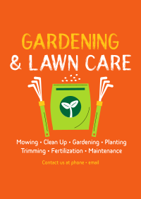 Seeding Lawn Care Poster Design