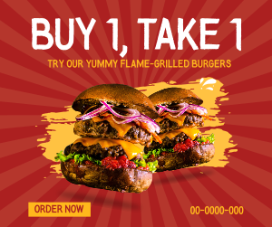 Flame Grilled Burgers Facebook post Image Preview