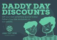 Discounts For Daddy Postcard Image Preview
