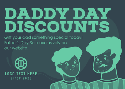 Discounts For Daddy Postcard Image Preview