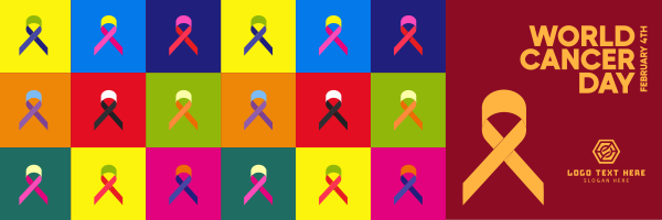 Multicolor Cancer Day Twitter Header Design Image Preview