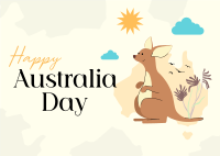 Kangaroo Australia Day Postcard Image Preview