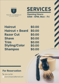 Barber Shop Pricelist Menu Image Preview