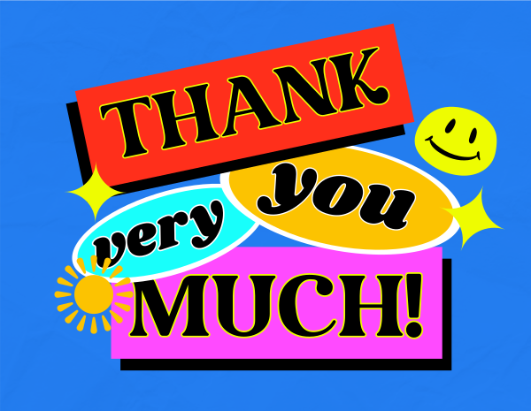 Retro Stickers Thank You Card Thank You Card Design Image Preview