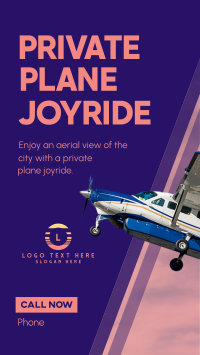 Private Plane Joyride Facebook Story Design