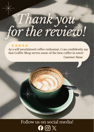 Minimalist Coffee Shop Review Poster Image Preview