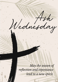 Greetings Ash Wednesday Poster Design