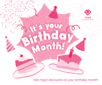 It's your Birthday Month Facebook post Image Preview