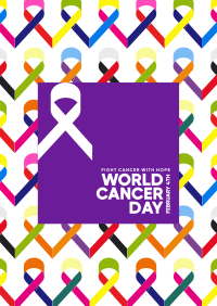 Cancer Day Ribbons Poster Design