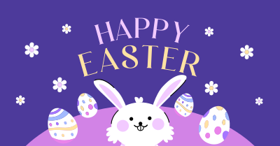 Easter Eggs & Bunny Greeting Facebook ad Image Preview