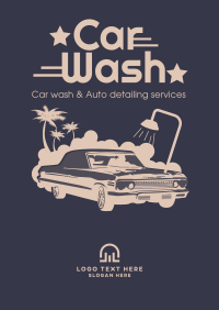 Vintage Carwash Poster Design