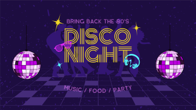 80s Disco Party Facebook event cover Image Preview