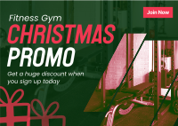 Christmas Gym Promo Postcard Design