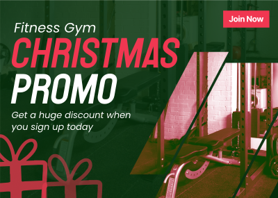 Christmas Gym Promo Postcard Image Preview