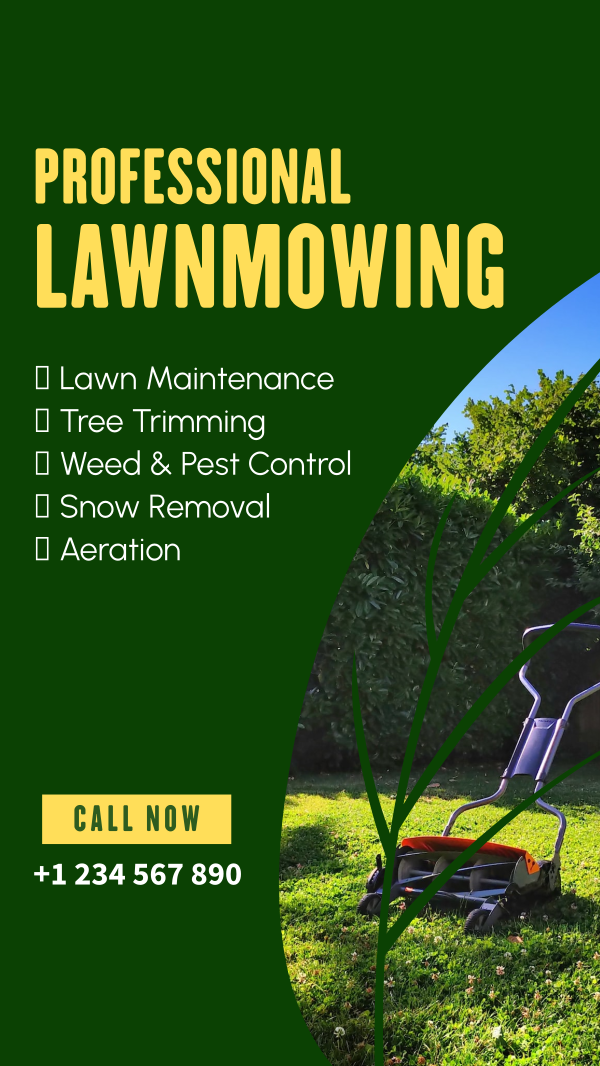 Lawnmowers for Hire Instagram Story Design Image Preview