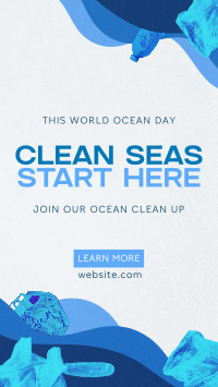 Ocean Day Clean Up Drive Facebook Story Design