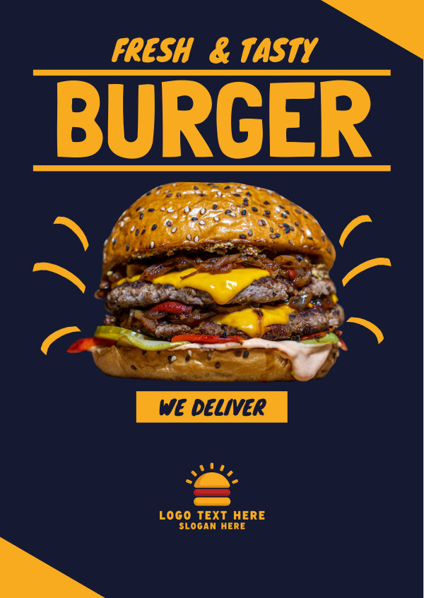 Tasty Cheese Burger Poster Design Image Preview