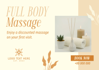 Relaxing Massage Therapy Postcard Design