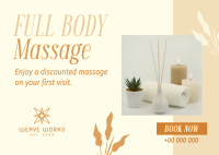 Relaxing Massage Therapy Postcard Image Preview