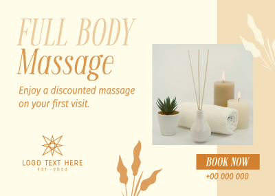 Relaxing Massage Therapy Postcard Image Preview